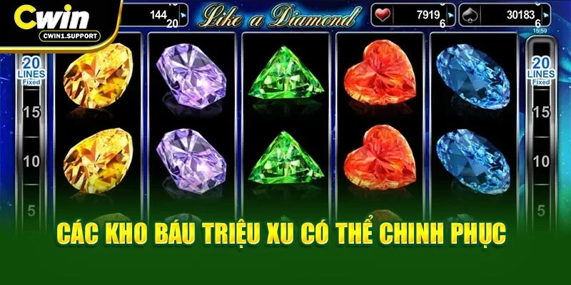 Các kho báu triệu xu có thể chinh phục