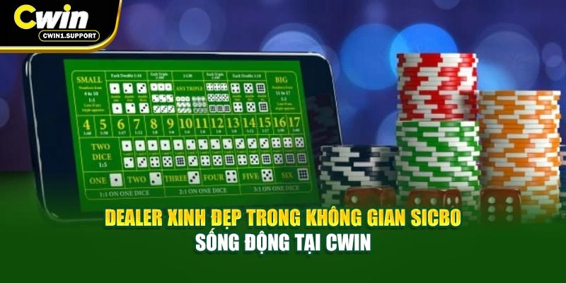 Dealer xinh đẹp trong không gian sicbo sống động tại CWIN